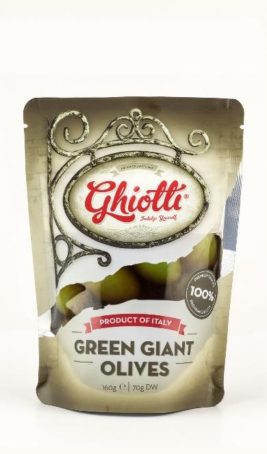 OLIVES - Ghiotti Green Giant Olives 70g