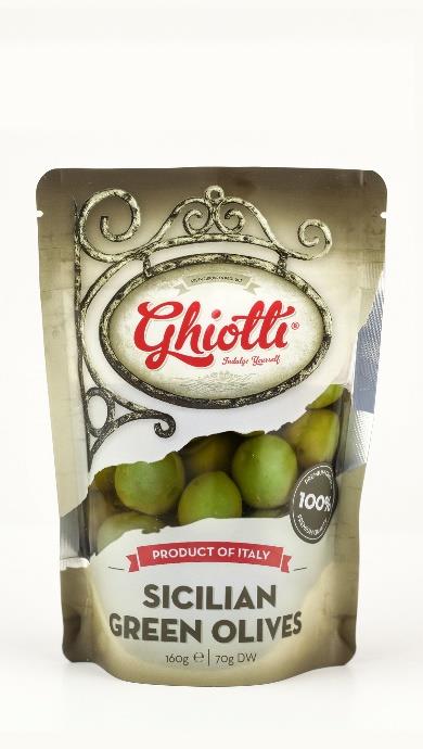 OLIVES - Ghiotti Green Sicilian Olives 70g